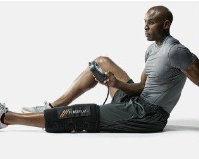 Athlete using PowerPlay cold compression after surgery