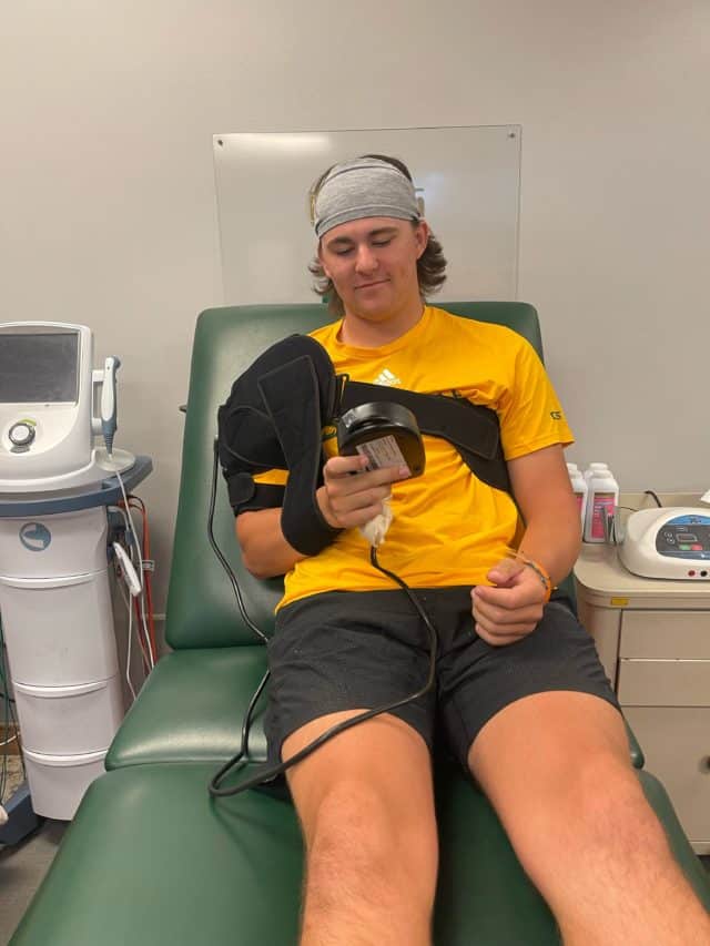 Athlete Spotlight: Noah Rinehart uses Cold compression for tommy john’s surgery REcovery